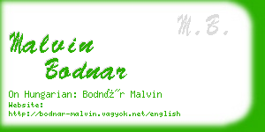 malvin bodnar business card